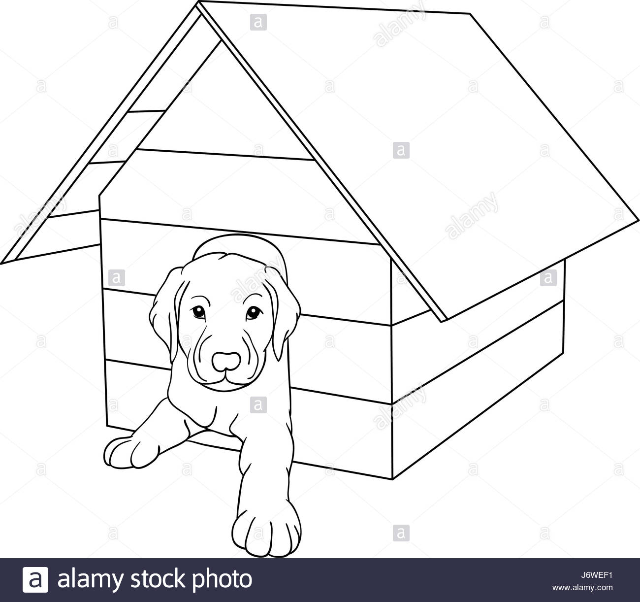 dog illustration cartoon draw house building art isolated model design J6WEF1
