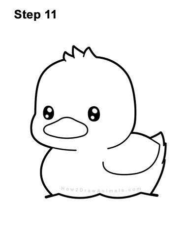 how to draw cute cartoon duck 11
