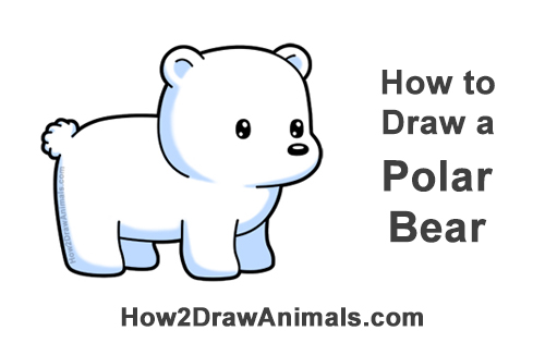 how to draw cute cartoon polar bear