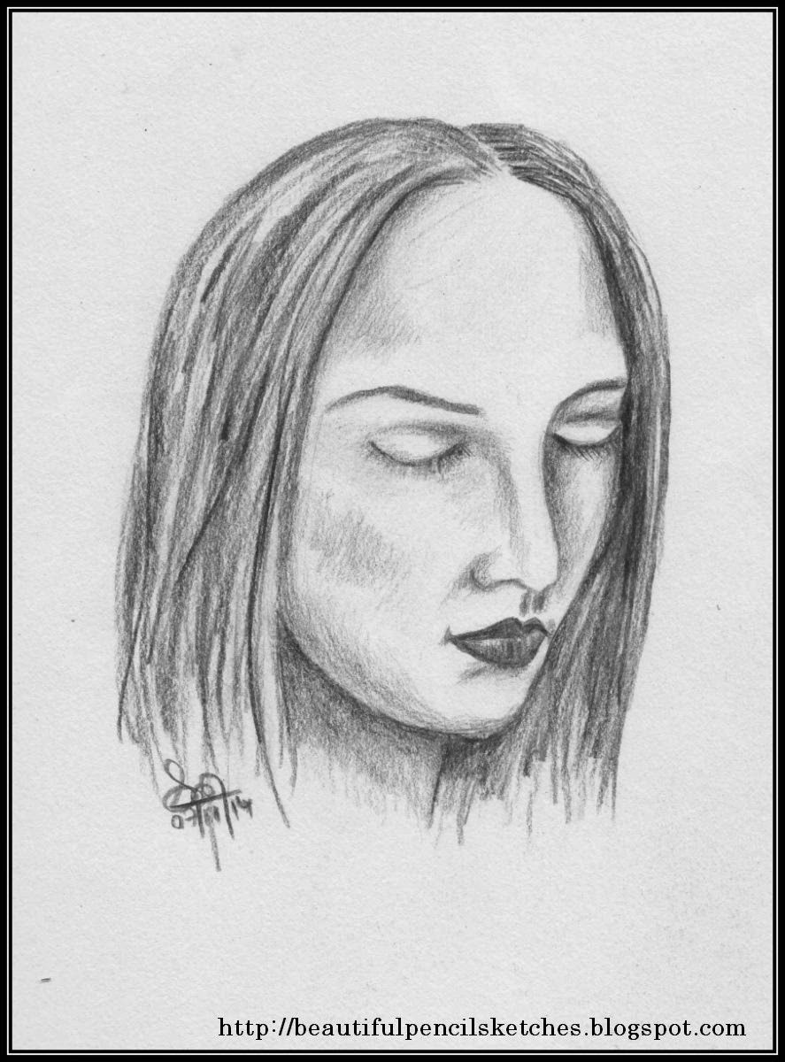 Pencil+Sketches+of+Beautiful+Faces+of+Girls+(1)