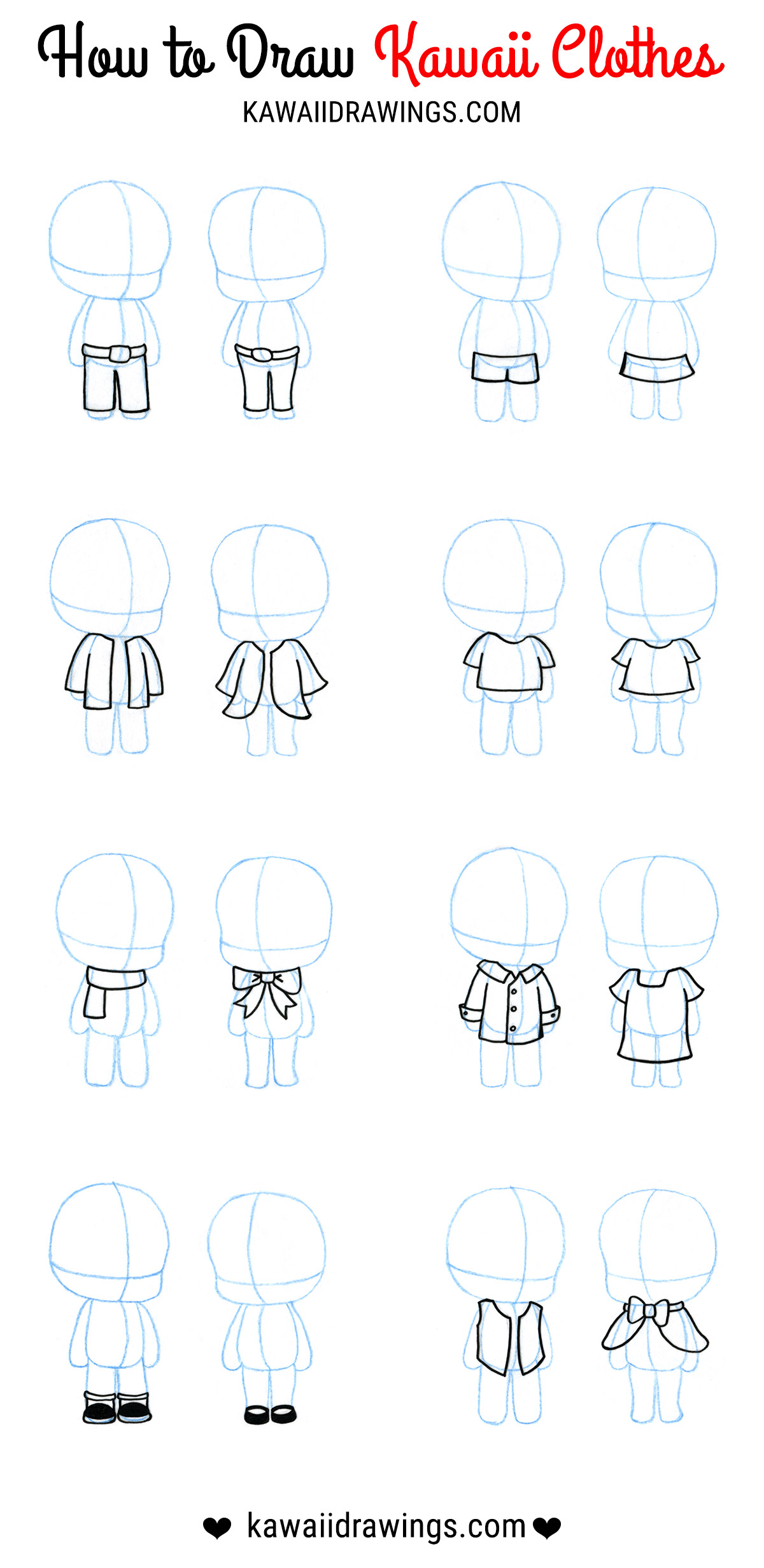 kawaii characters howtodraw clothes