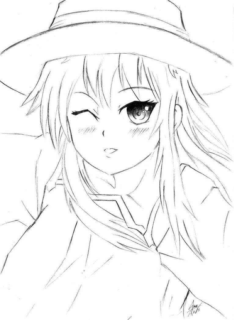simple anime girl sketch by yusufisazis d4h84zk