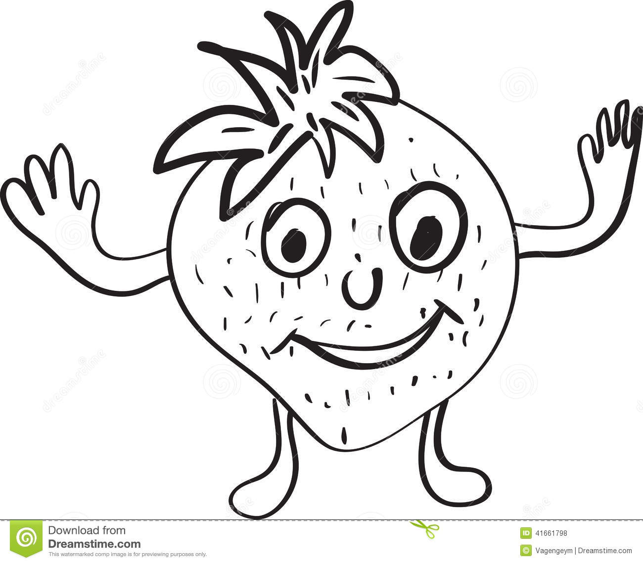 strawberry cartoon sketch simple vector drawing style sketches 41661798