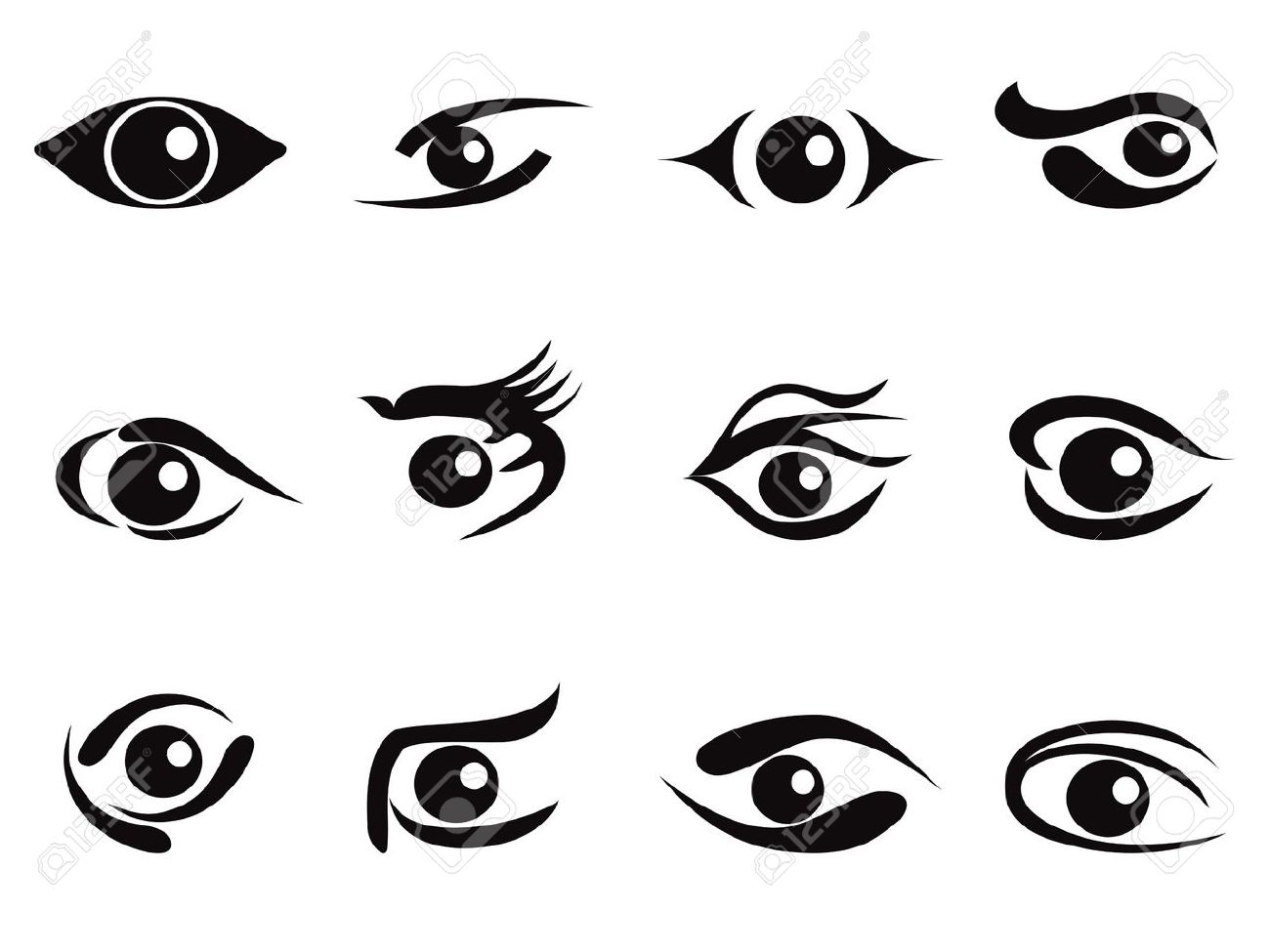 14178244 some abstract eyes icon set for design