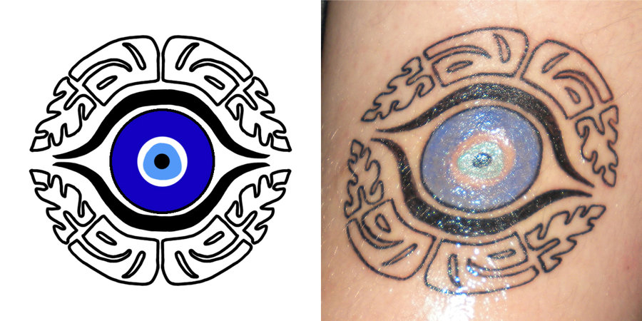 Very Nice Evil Eye Tattoo Design