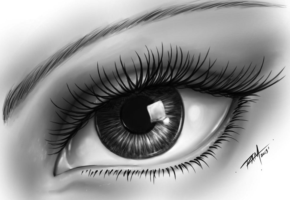 realistic eye drawing by ram