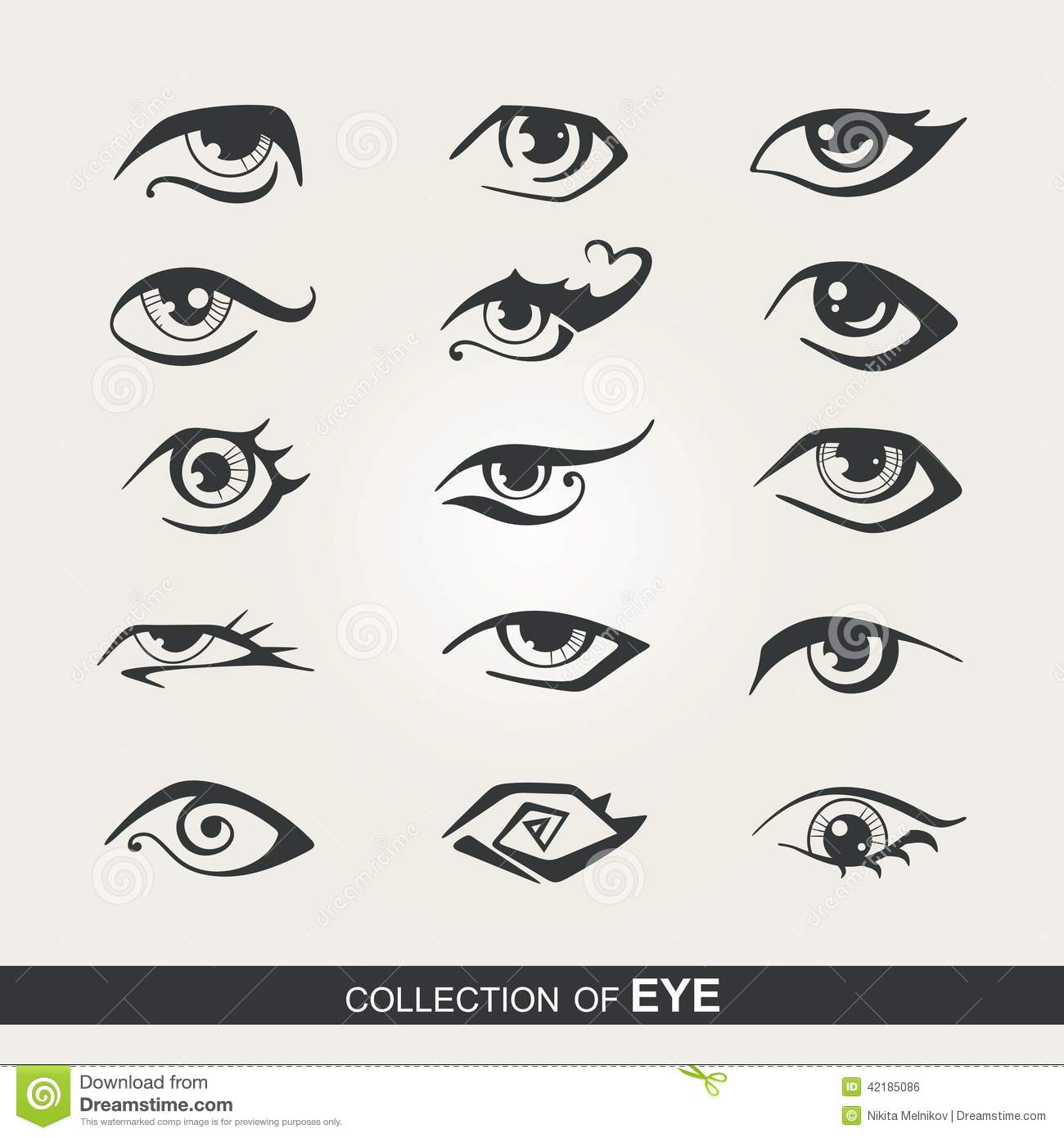 stylized set eyes collection eye design 42185086