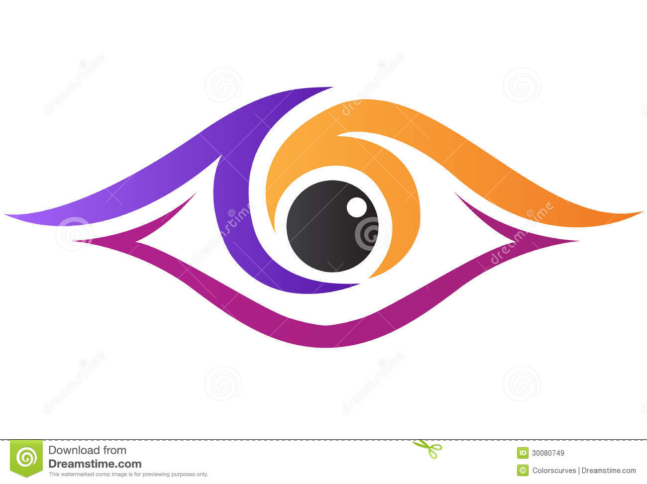 vector drawing represents eye clinic logo design 30080749