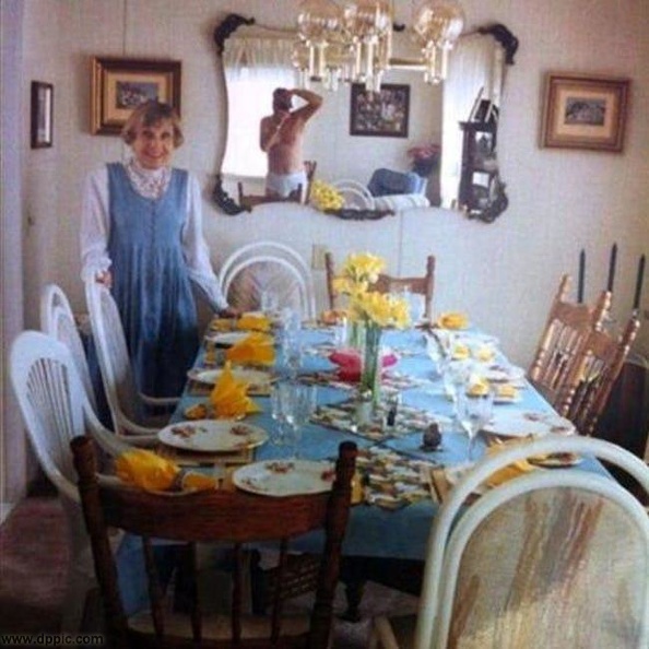 Tables Set And Grandpa's Dressed